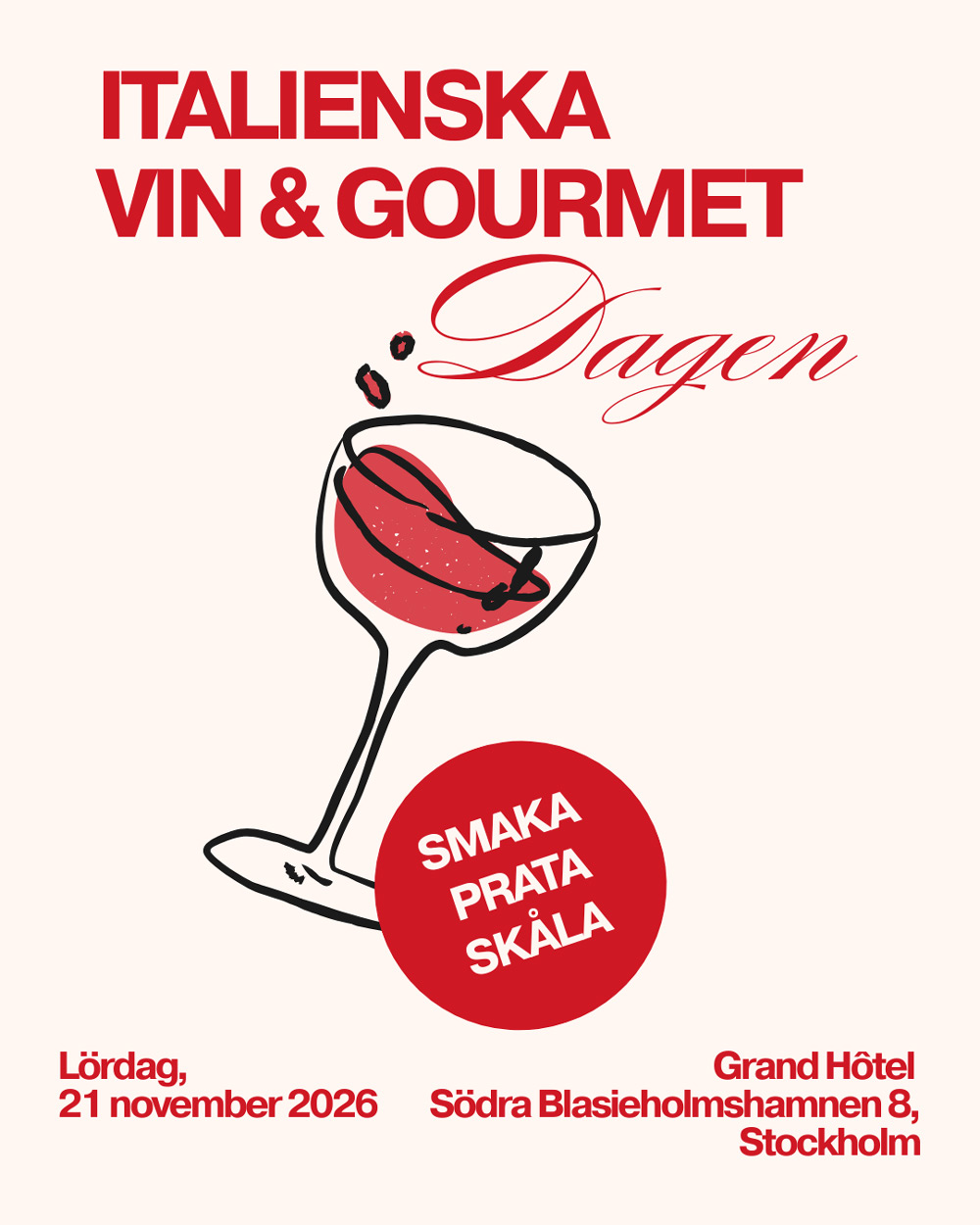 Italienska vin och gourmetdagen